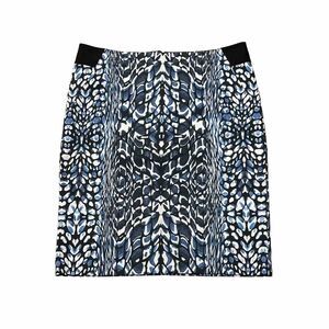 Robert Graham Skirt Womens 4 White Blue Black Pencil Sydney Cotton
